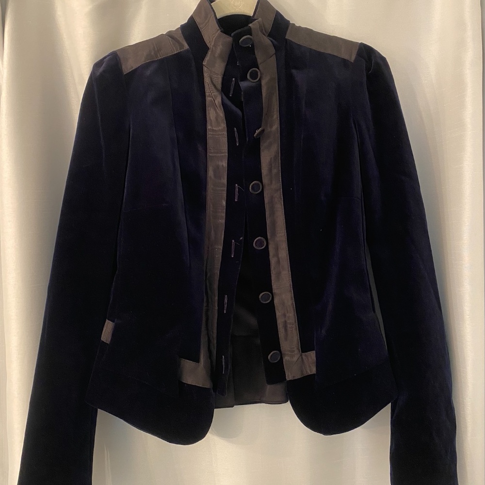 Diane Von Furstenburg Velvet Military Jacket